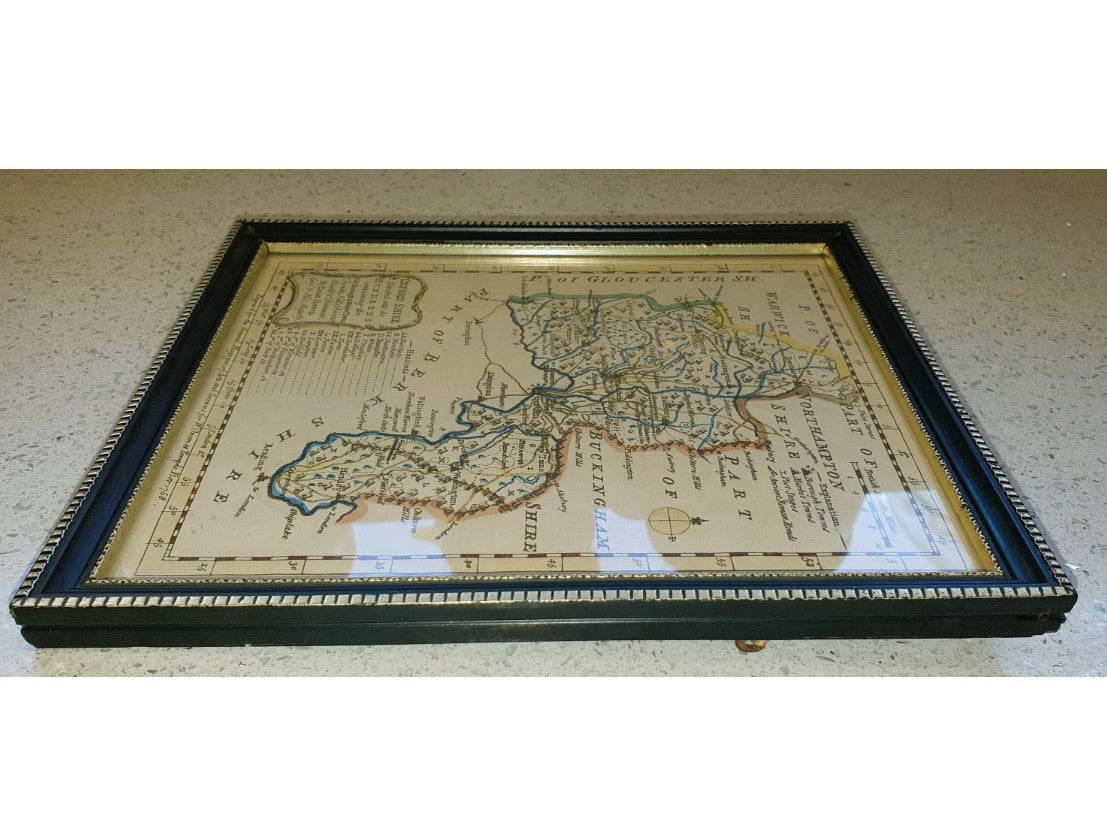 Vintage Print of Oxfordshire, Antique Map of Oxfordshire, Antique Map of Buckinghamshire, Berkshire, Emanuel Bowen