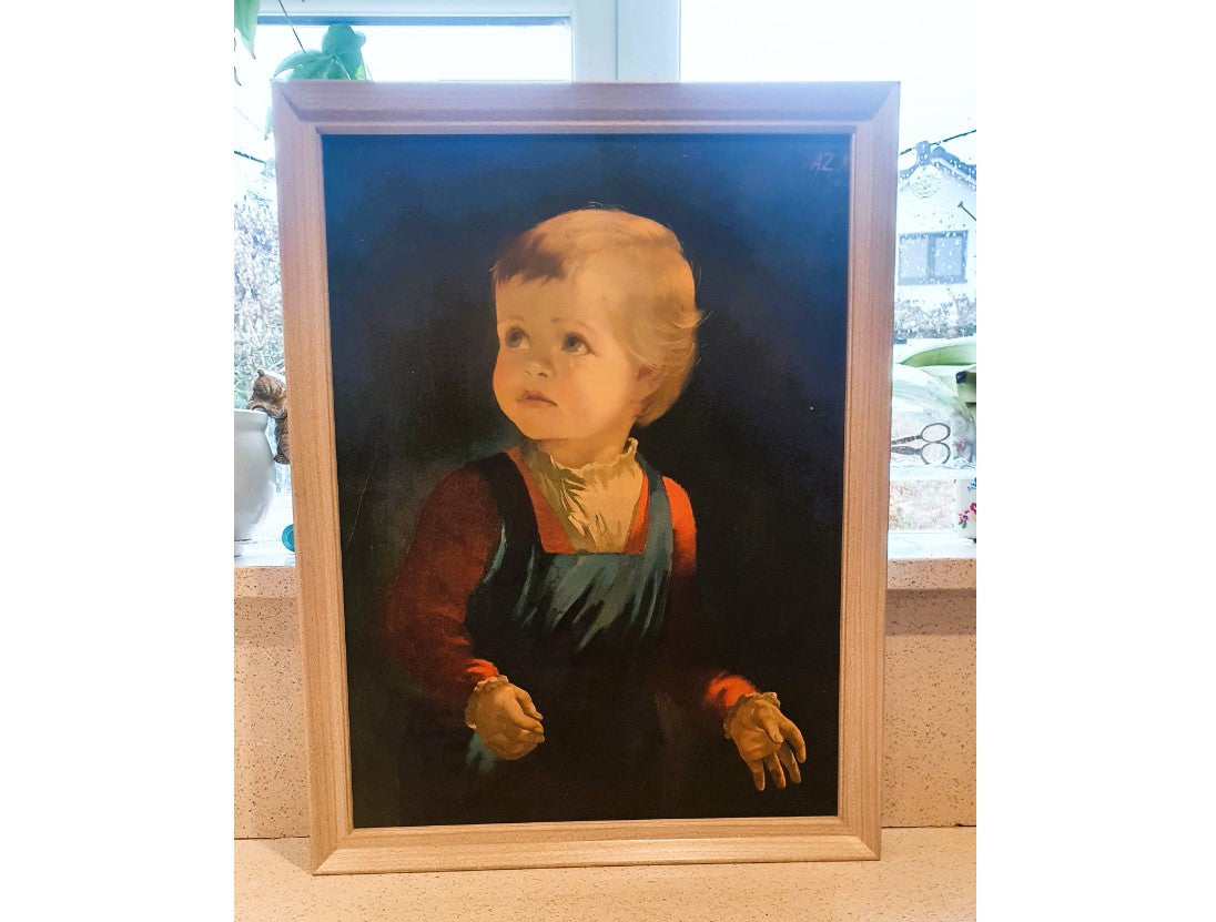 Vintage Art print of The Crying Boy, Vintage Art print of Childhood by Anna Zinkeisen, Mid Century Art, 60’s Wall Art. 1968,