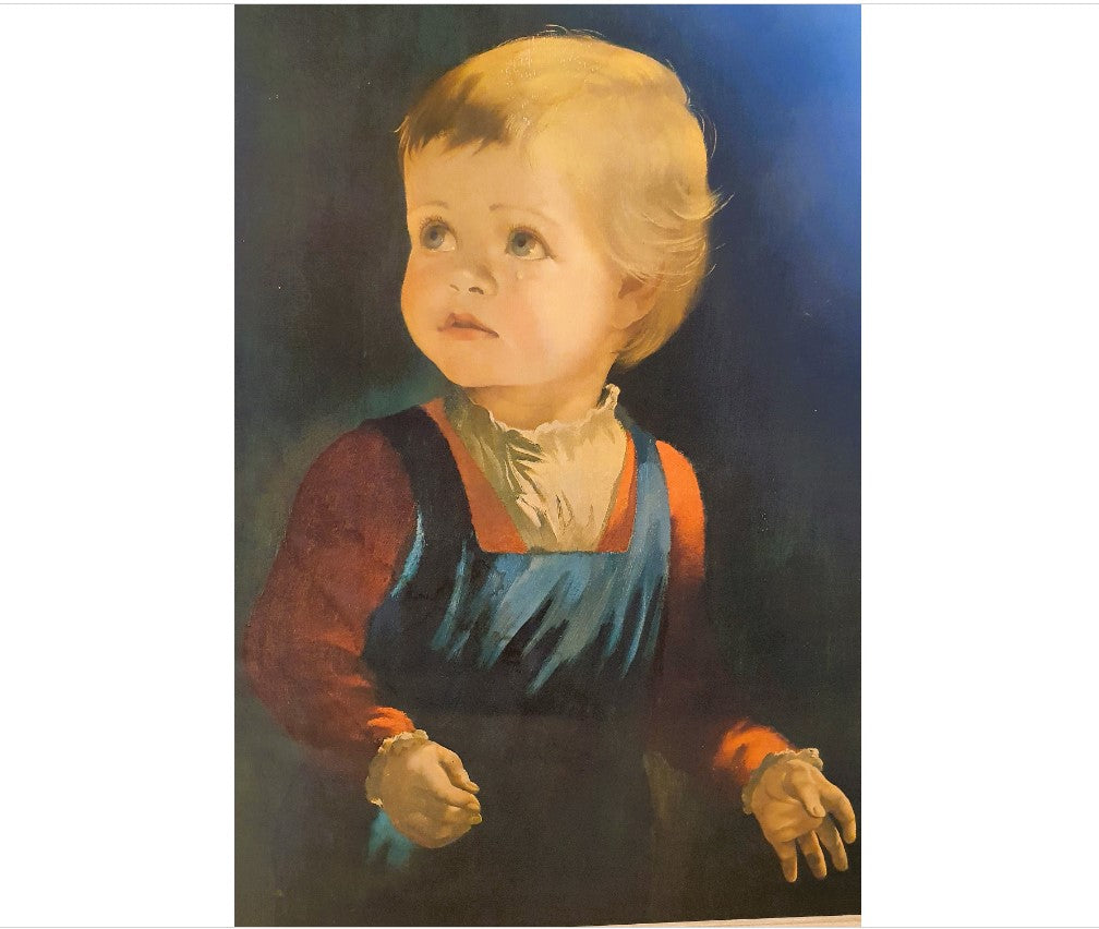 Vintage Art print of The Crying Boy, Vintage Art print of Childhood by Anna Zinkeisen, Mid Century Art, 60’s Wall Art. 1968,