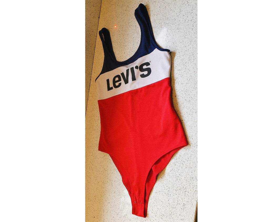 Vintage LEVI's Swimsuit, Vintage LEVI, Swimming Costume / Body Suit, Size Small, UK 10, Excellent Condition