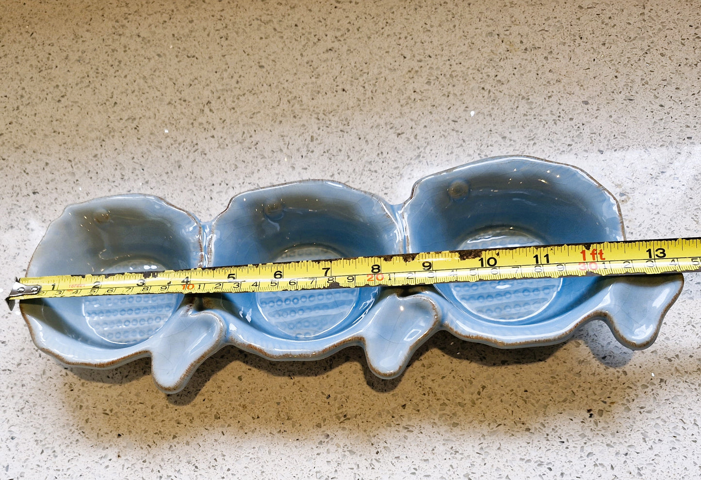 Vintage Fish shaped Serving Dish, segmented, sectional, Sections, Blue, Glazed pottery, Vintage, Tapas, Nibbles, Platter, Fish, Bowls