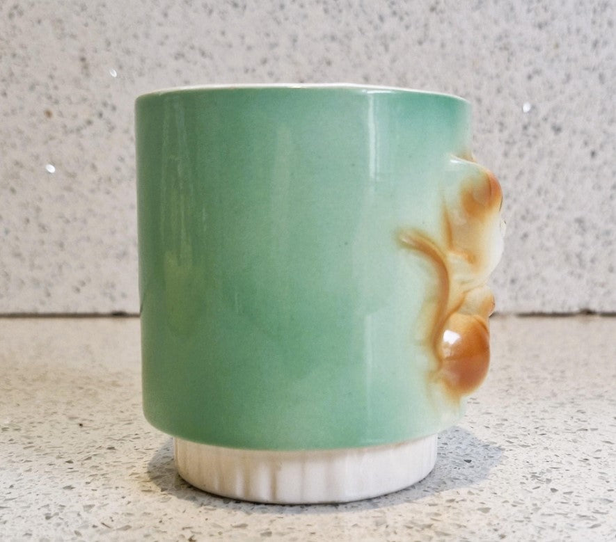Kitsch Quirky Cat Mug, Kitsch, Quirky, Ceramic, Kitten, Playful Cat, with Ball, 1950s, 50s Kitchenailia