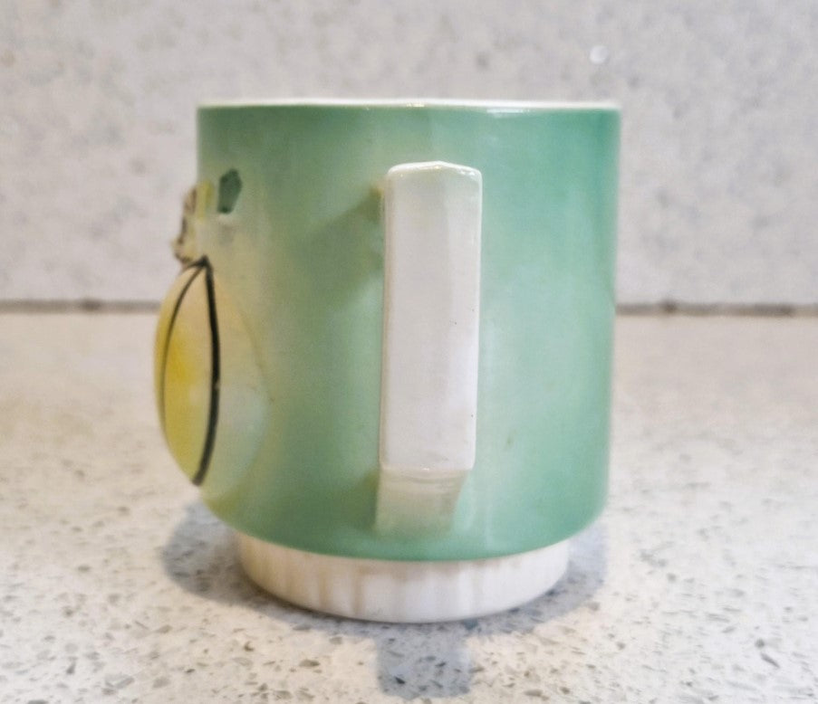 Kitsch Quirky Cat Mug, Kitsch, Quirky, Ceramic, Kitten, Playful Cat, with Ball, 1950s, 50s Kitchenailia
