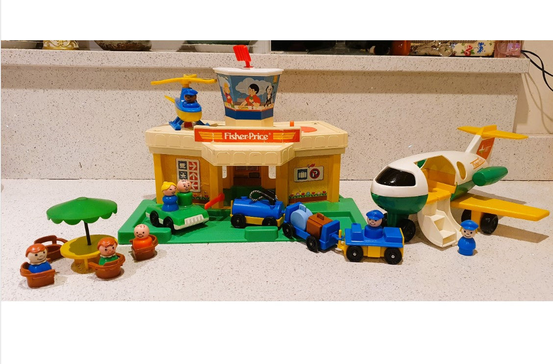 Fisher-Price 80s Airport, Fisher Price Little People Airport, Planes, Complete, Set, Vintage Fisher Price