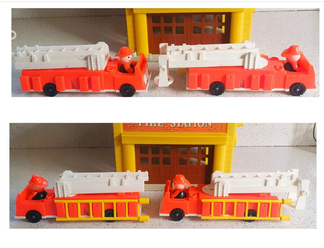 Vintage Fisher-Price Play Family Fire Station, Play family Fire Station #928, Fisher Price Fire Station