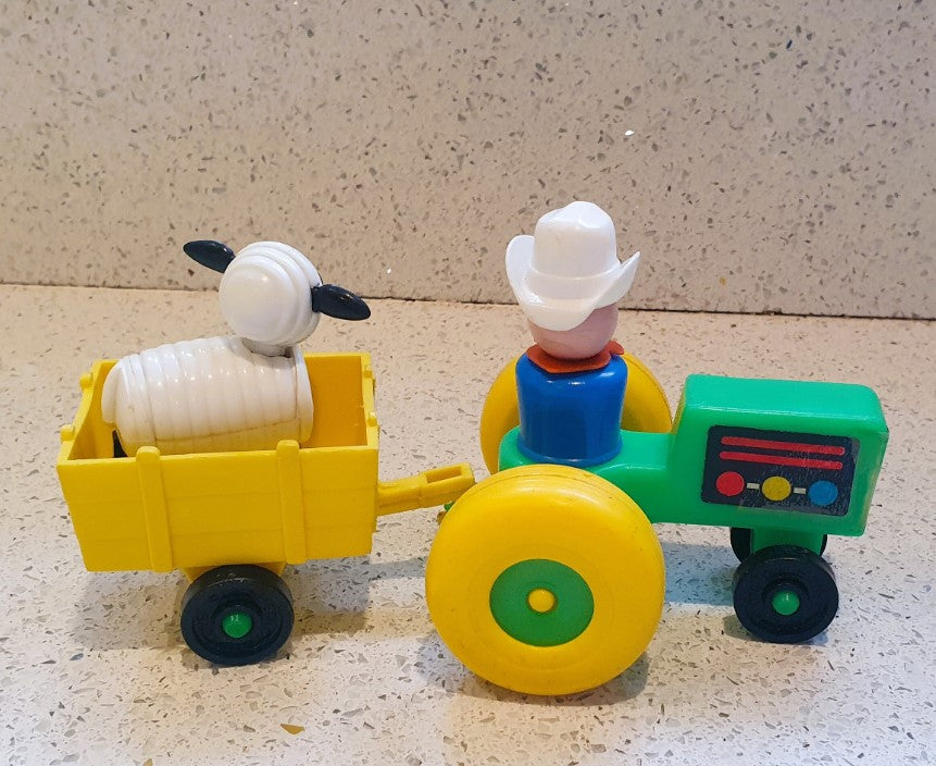 Fisher-Price Little People tractor and trailer set, Fisher Price Tractor, with farmer and sheep