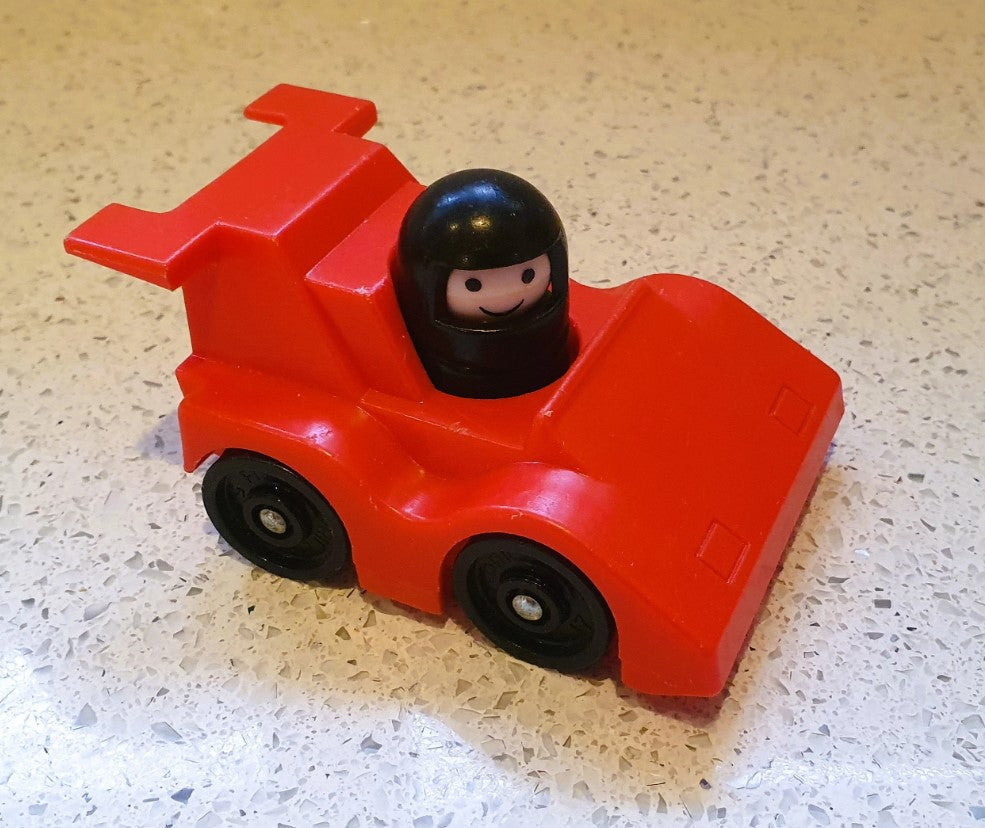 Fisher-Price Race Car, Fisher-Price Indy Race Set, Fisher-Price racing Car, Fisher-Price Formula One Car, Fisher-Price F1 Car, 1980s, iconic,