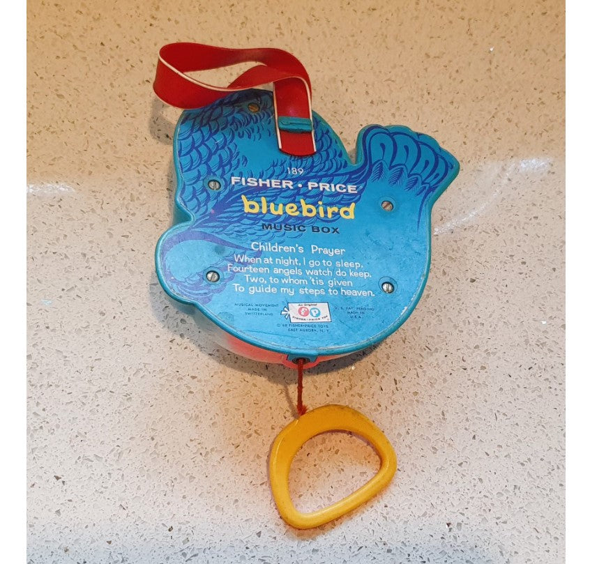 Fisher-Price Pull down Cot Toy, Fisher Price Blue Bird, Plays The children's Prayer