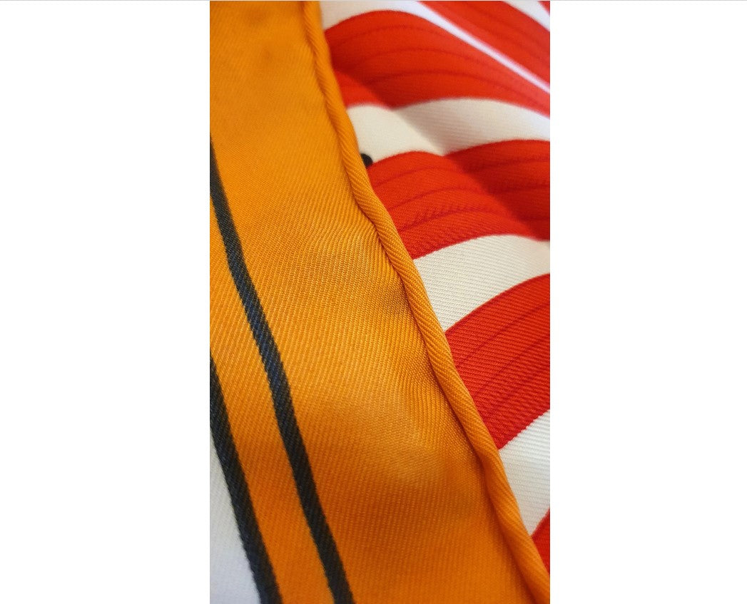 Large, Faux Silk Scarf, Hand Printed, Tiger design, Large, 83cm, Bold, Bright, Orange, Blue, Colourful, Hijab