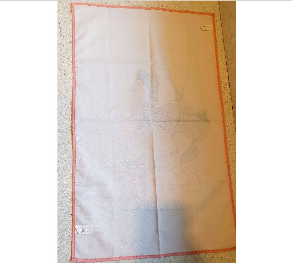 Pre Loved, Duck A' l' Orange Tea Towel, Duck, Quirky, Fun, Rare Design
