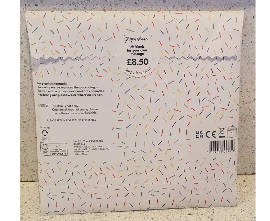 Paperchase Musical card, lights up, plays music, Anniversary, Anniversary card, special,