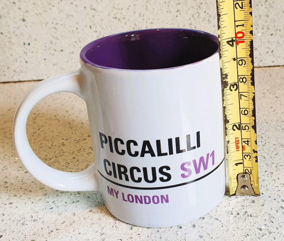 London Mug, Quirky, Fun, London Underground, Tube, Piccadilly Circus, Piccalilli Circus, SW1, Ceramic
