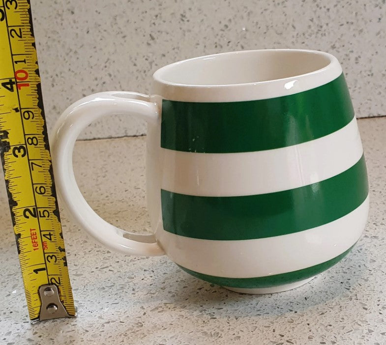 Quaker Oats Porridge Mug, MUG, Green and White Stripe, Cereal Bowl, Cereal Advertising, Quaker Oats Merchandise