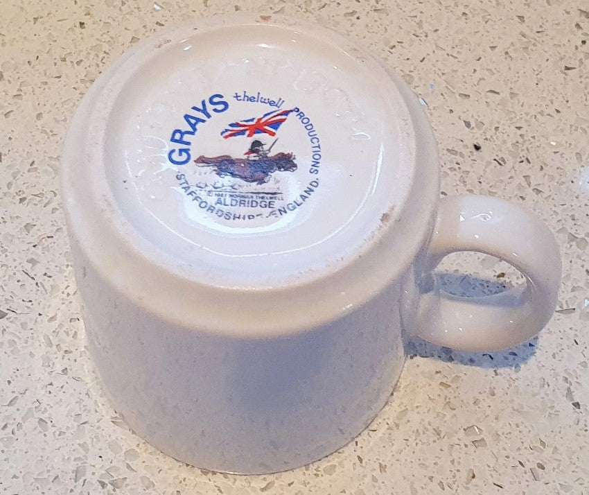 THELWELL Mug, Norman Thelwell, Grays, Thelwell Mug, Aldridge, Staffordshire England, Pony Eats Rosette, Pony, Nostalgia
