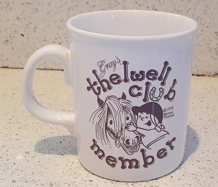 THELWELL Mug, Norman Thelwell, Grays, Thelwell Mug, Thelwell club member mug, Aldridge, Staffordshire England, Pony, Nostalgia