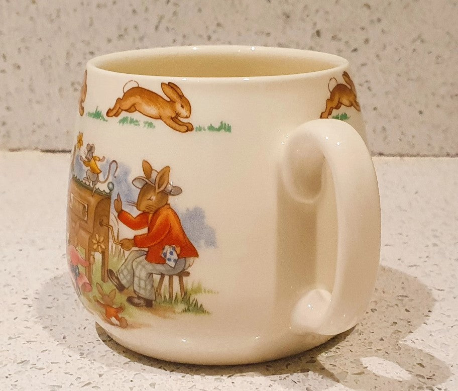 Bunnykins Mug, Bunnykins Cup, Ceramic, Royal Doulton, Christening, Baby Shower, 1950s, Rare