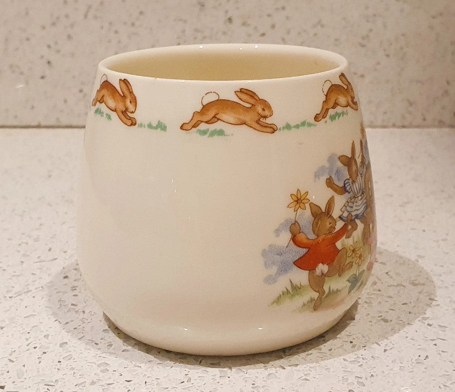 Bunnykins Mug, Bunnykins Cup, Ceramic, Royal Doulton, Christening, Baby Shower, 1950s, Rare
