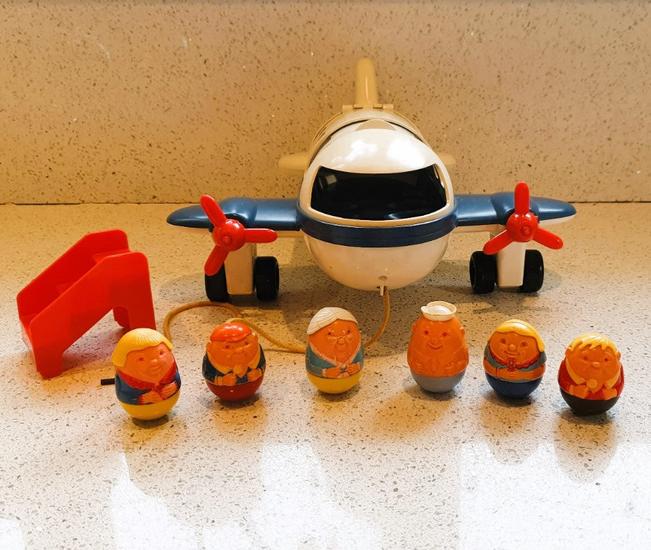 Airfix Weebles Airplane, Vintage, Weebles Plane, With Pilot and Passengers, AIRFIX, England, Airbus - RARE