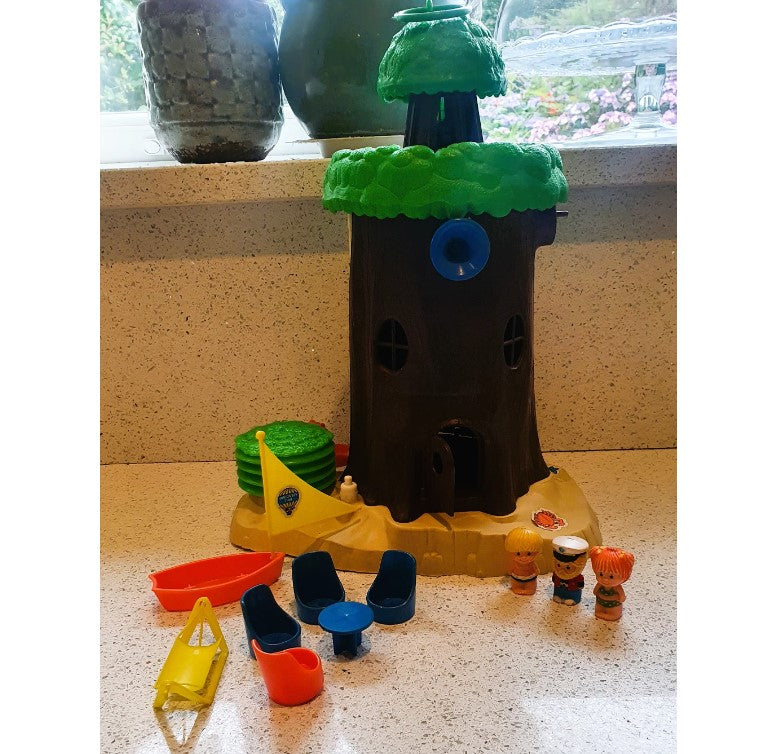 Tree Tots Lighthouse, working, complete, Discovery Time, Vintage Toy, 80s, 70s