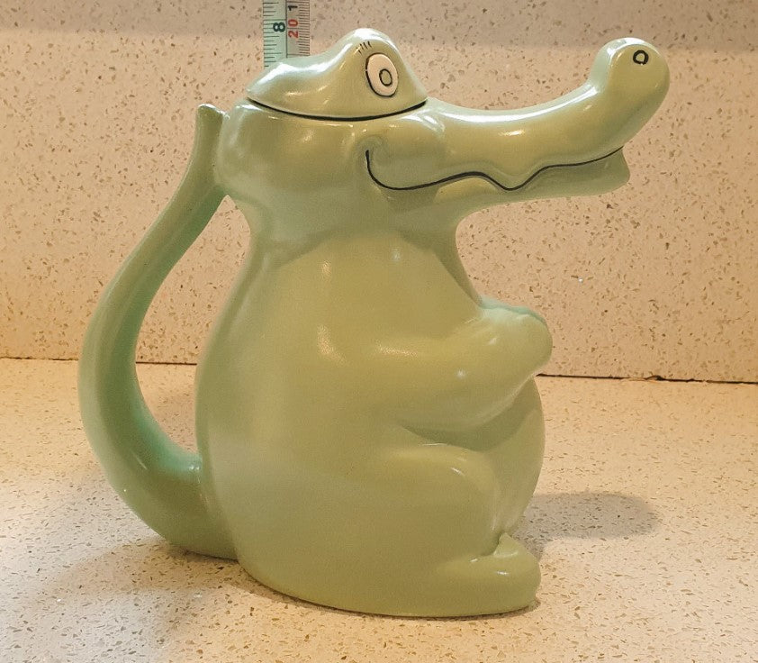 Carltonware Crocodile, Alligator, Teapot, Carltonware Teapot, Crocodile, Alligator, Pottery, Green, 60s, Quirky, Kitsch
