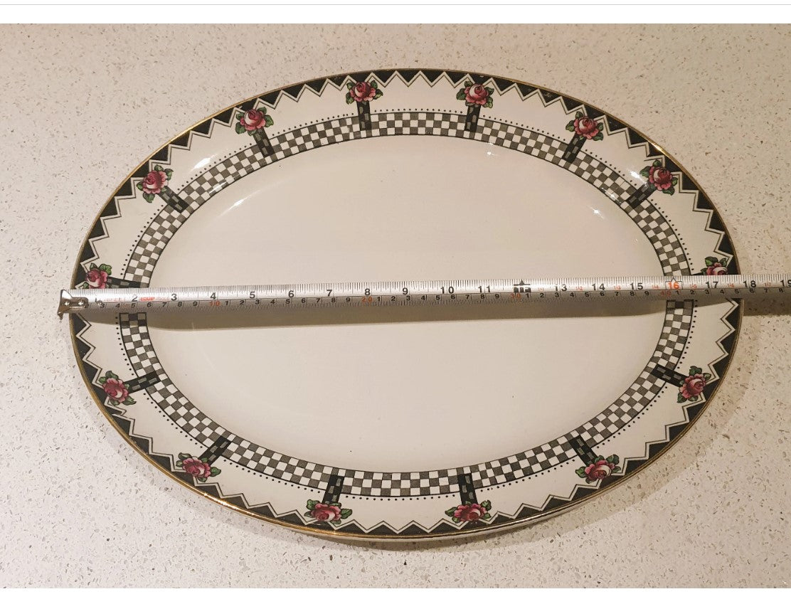 Art Deco, Black and White Serving Platters, HUGE, Large, Art Deco China, Art Deco Ceramics, Made in England