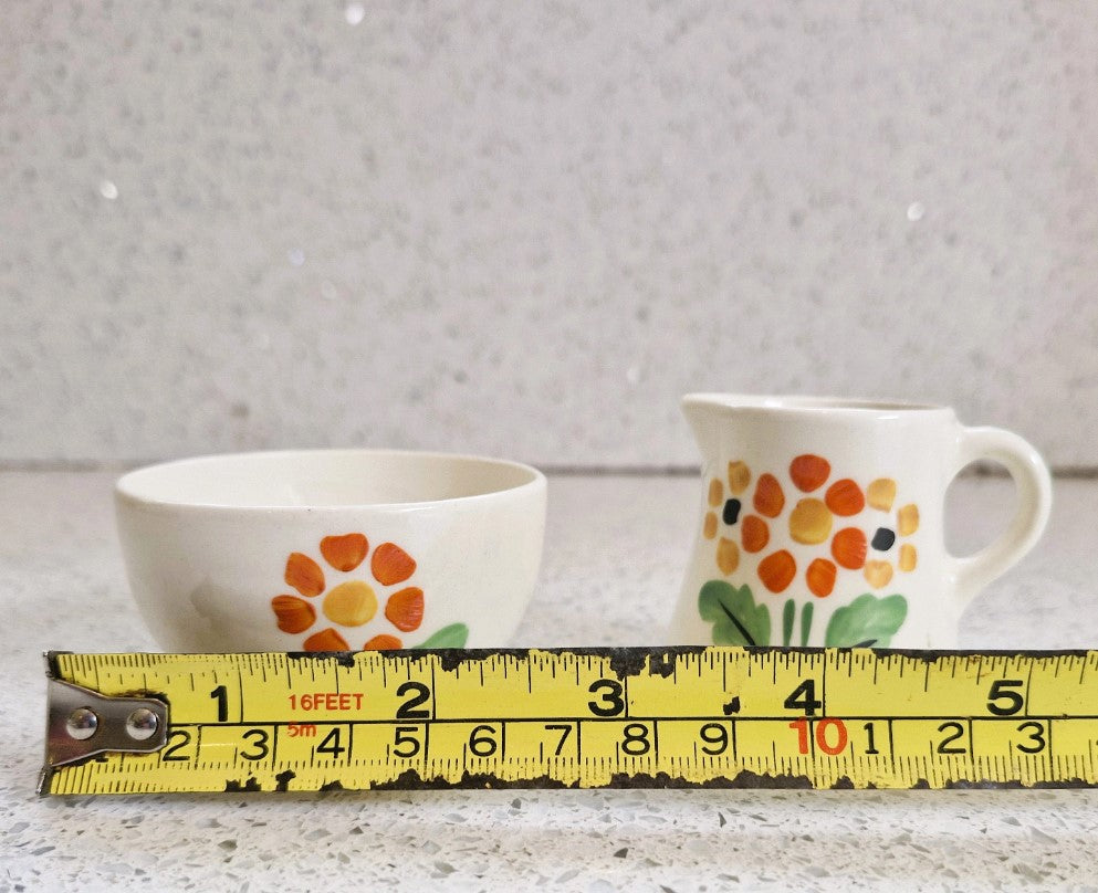 Art Deco, Hand Painted, Hancocks, England, Childs Ceramic Tea Set, Geometric, Teapot, tea cups, saucers, Milk Jug, sugar bowl, 30s, COMPLETE