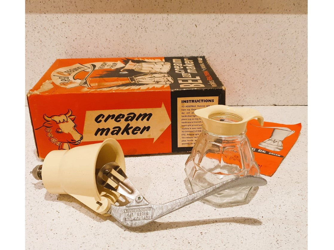 BEL Cream Maker, 60s, metal nozzle, Kitchenalia, Cream colour