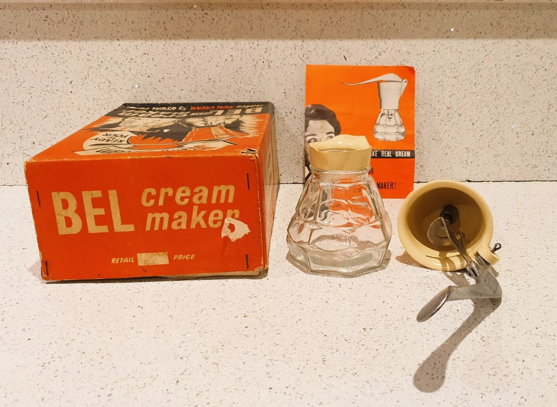 BEL Cream Maker, 60s, metal nozzle, Kitchenalia, Cream colour