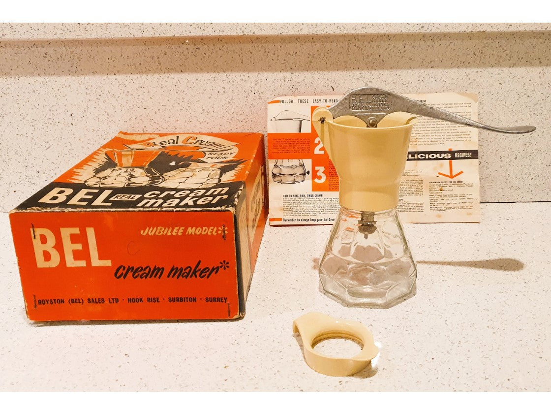 BEL Cream Maker, 60s, metal nozzle, Kitchenalia, Cream colour