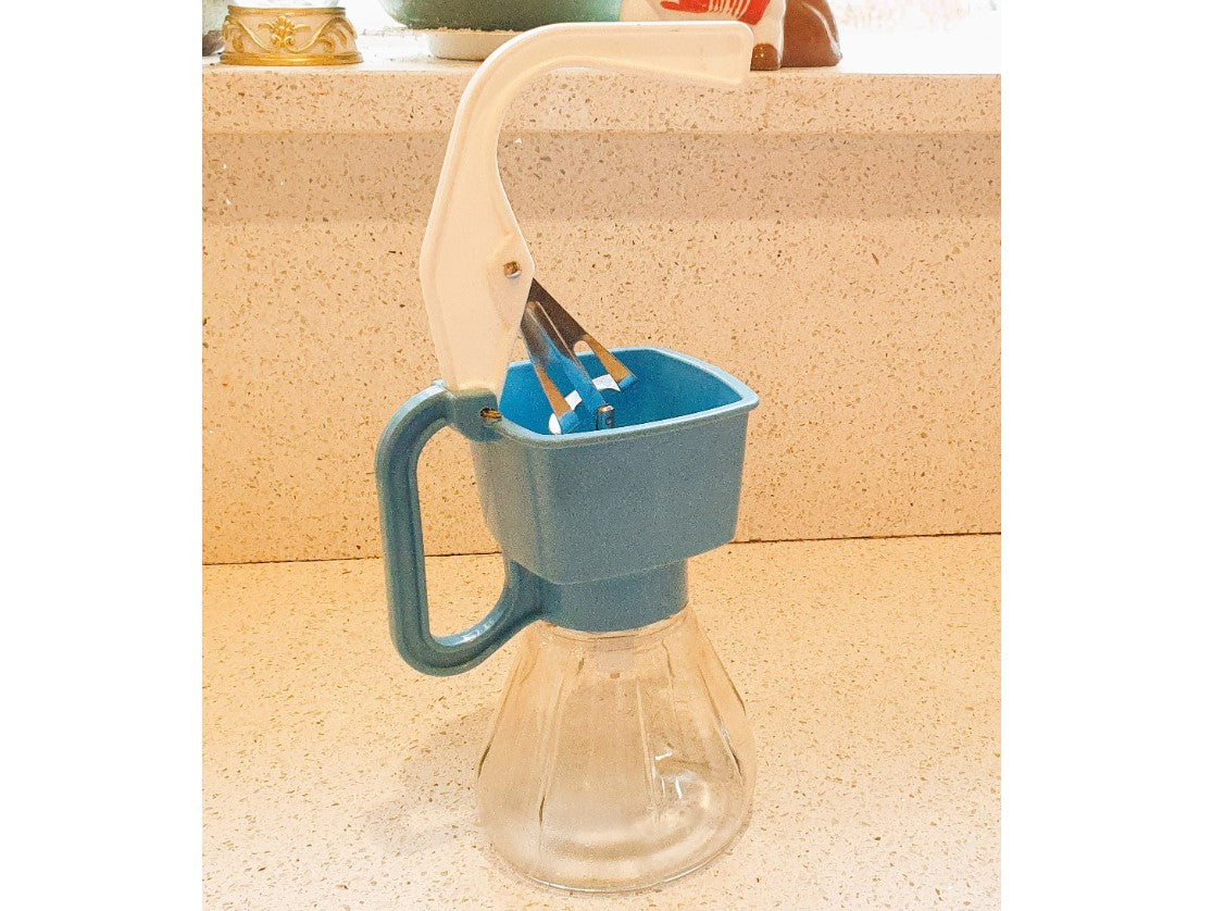 Original Vintage BEL Cream Maker, 60s Original with metal nozzle, Immaculate condition, Mid Century Kitchenalia, BLUE, BOXED,