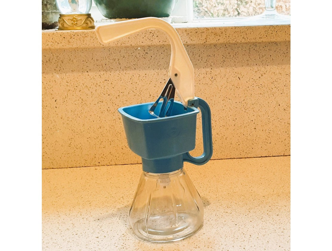 Original Vintage BEL Cream Maker, 60s Original with metal nozzle, Immaculate condition, Mid Century Kitchenalia, BLUE, BOXED,