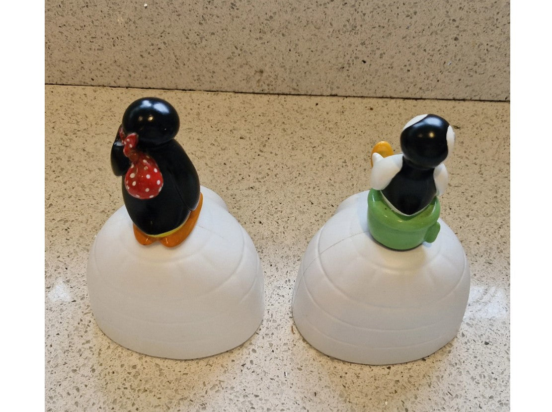 PINGU, Pingu, Pinga, Schwester, Iglu. 1990er Jahre, Schaumbadflasche, Pinga und Pingu, BBC