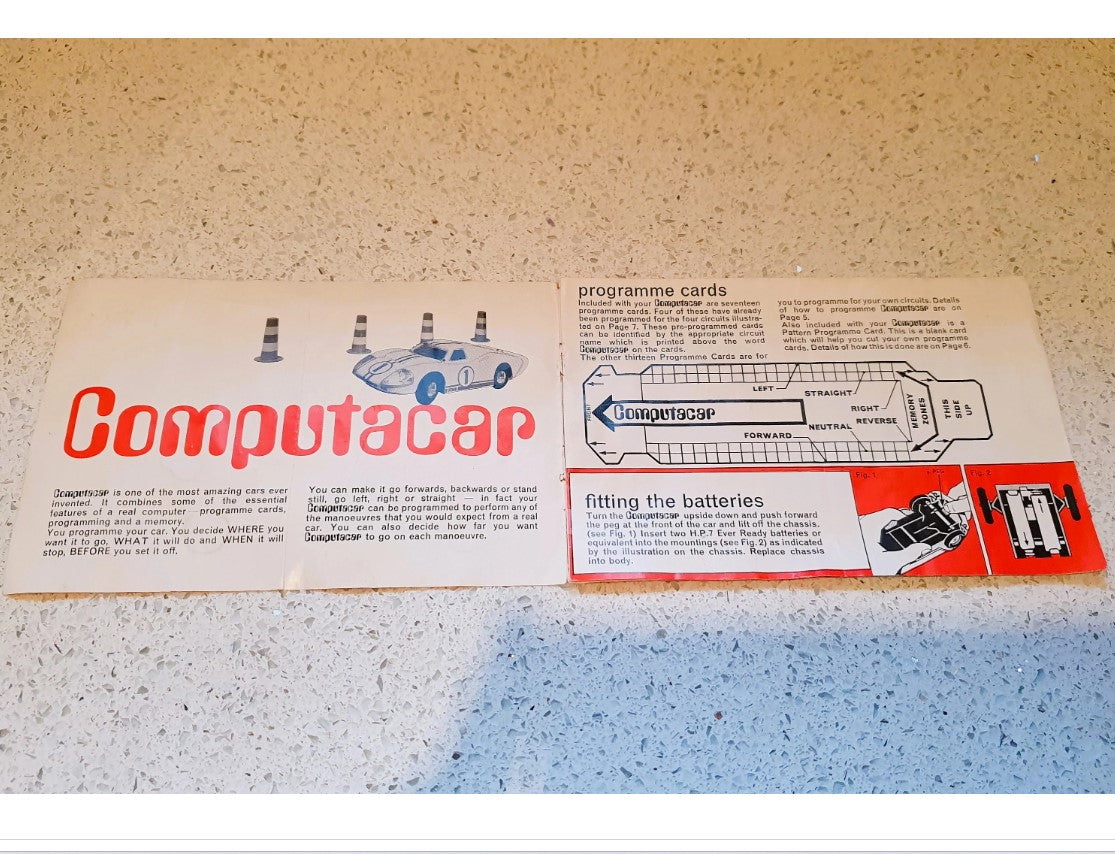 Computacar, Vintage, 1960s, Toy, Boxed, Mettoy, Ford GT, WORKING, COMPLETE - Original Packaging, Instructions,