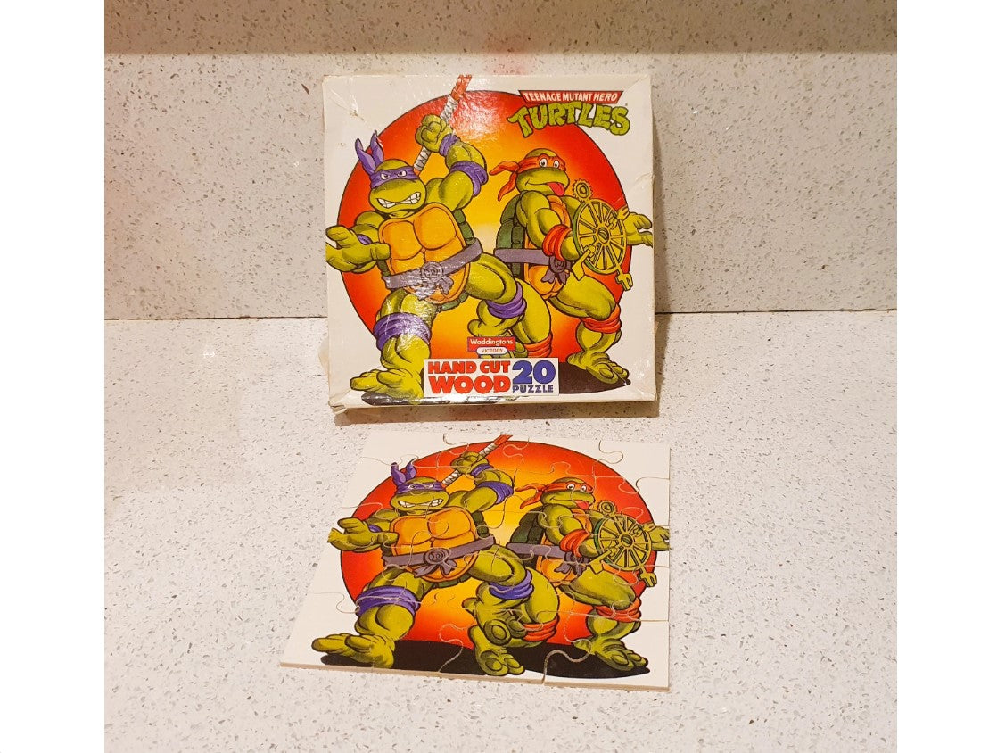 Teenage Mutant Ninja Turtles, Wooden Jigsaw, Vintage, Original, Early Edition, 89,, 90s