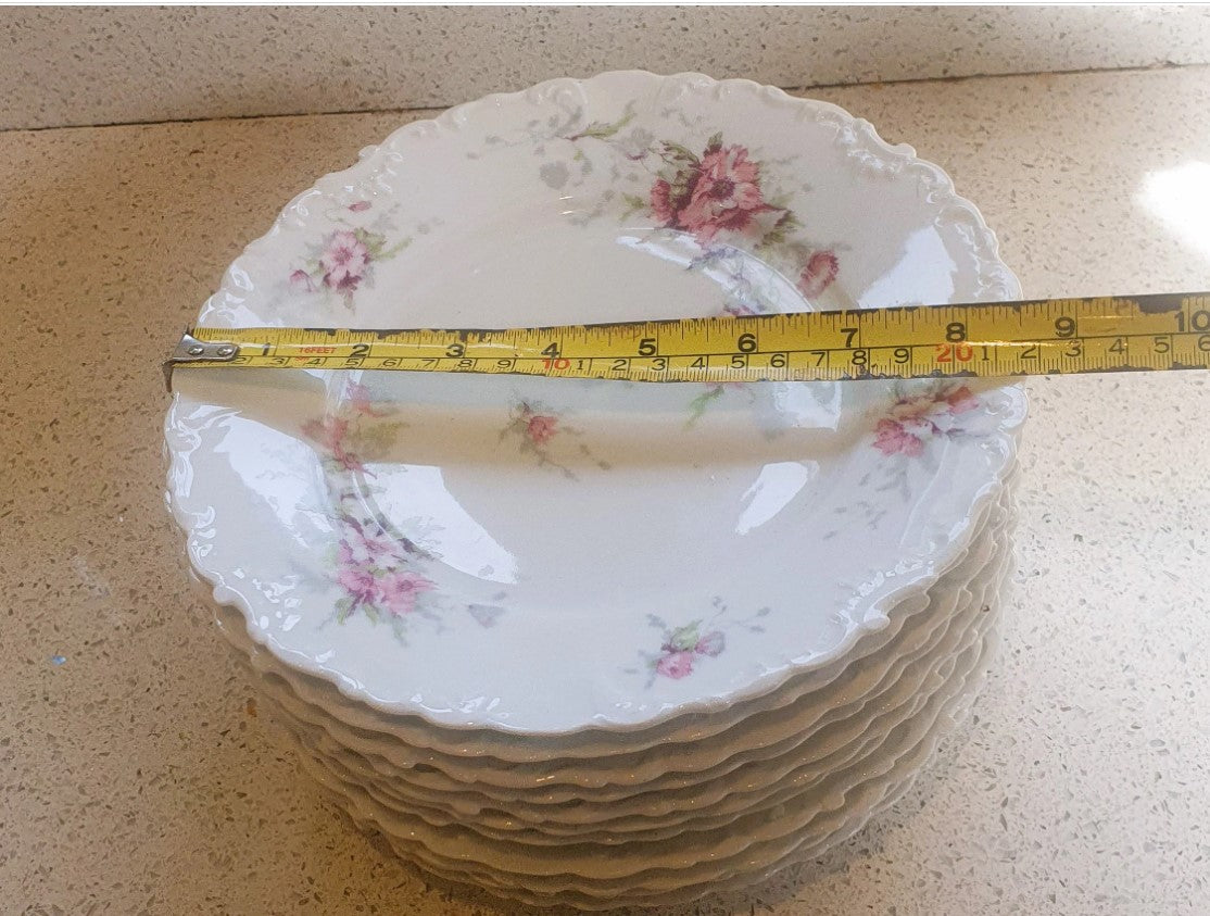 Vintage Limoges Salad Plates, Theodore Haviland, French, Chintz Flower, 8.5 Inch, hand painted, pink flowers. Price is for one Plate