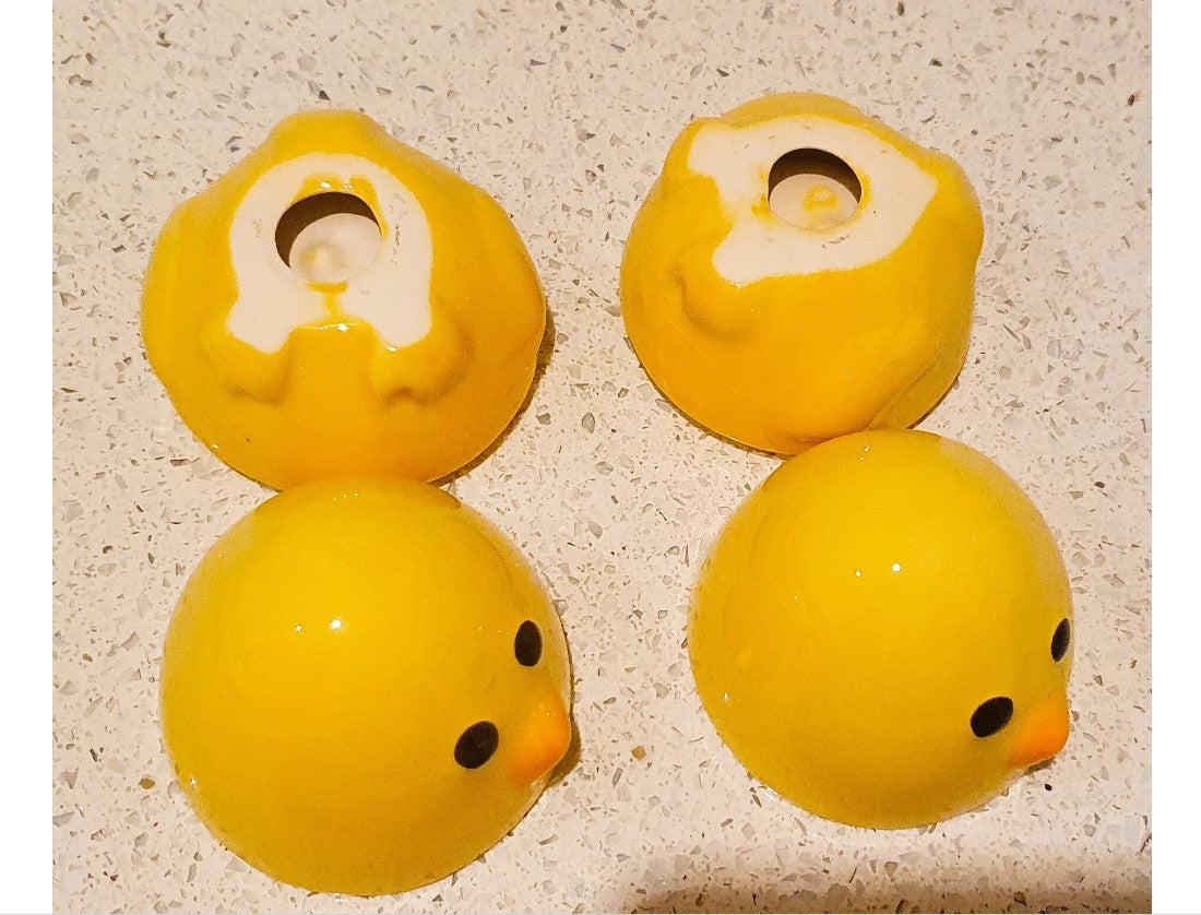 Chick Egg Cup, Ceramic, Cute, Quirky Egg cup, Chicken Egg cup, Yellow, With Lids