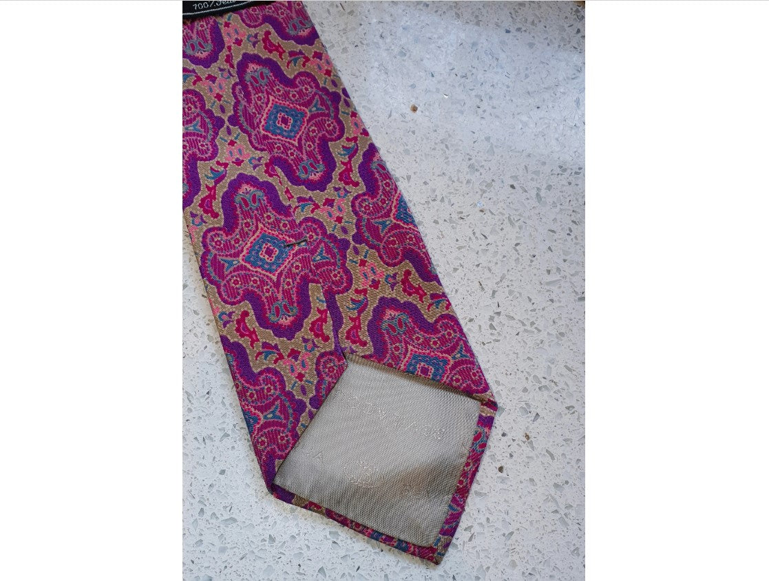 Bevilacqua Tie, Authentic, 100% Silk, Vintage Silk Tie, Made In Italy, Men's Tie