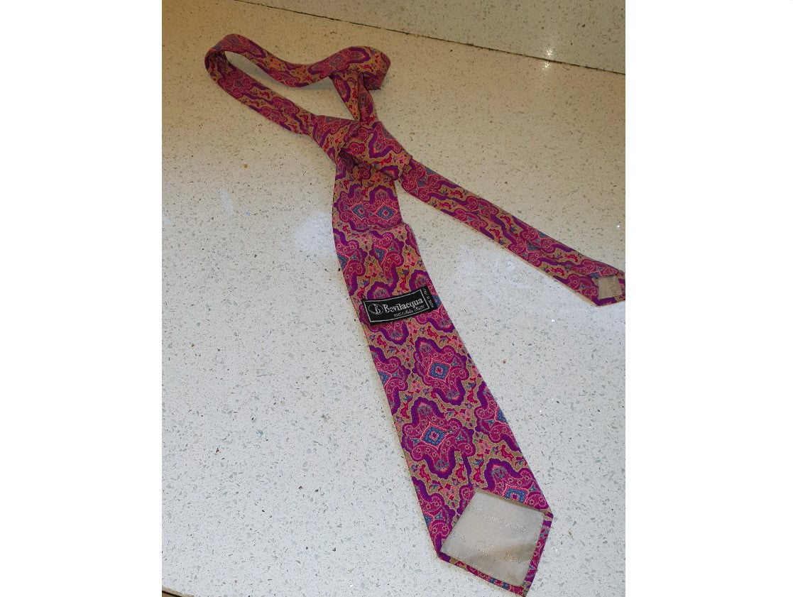 Bevilacqua Tie, Authentic, 100% Silk, Vintage Silk Tie, Made In Italy, Men's Tie