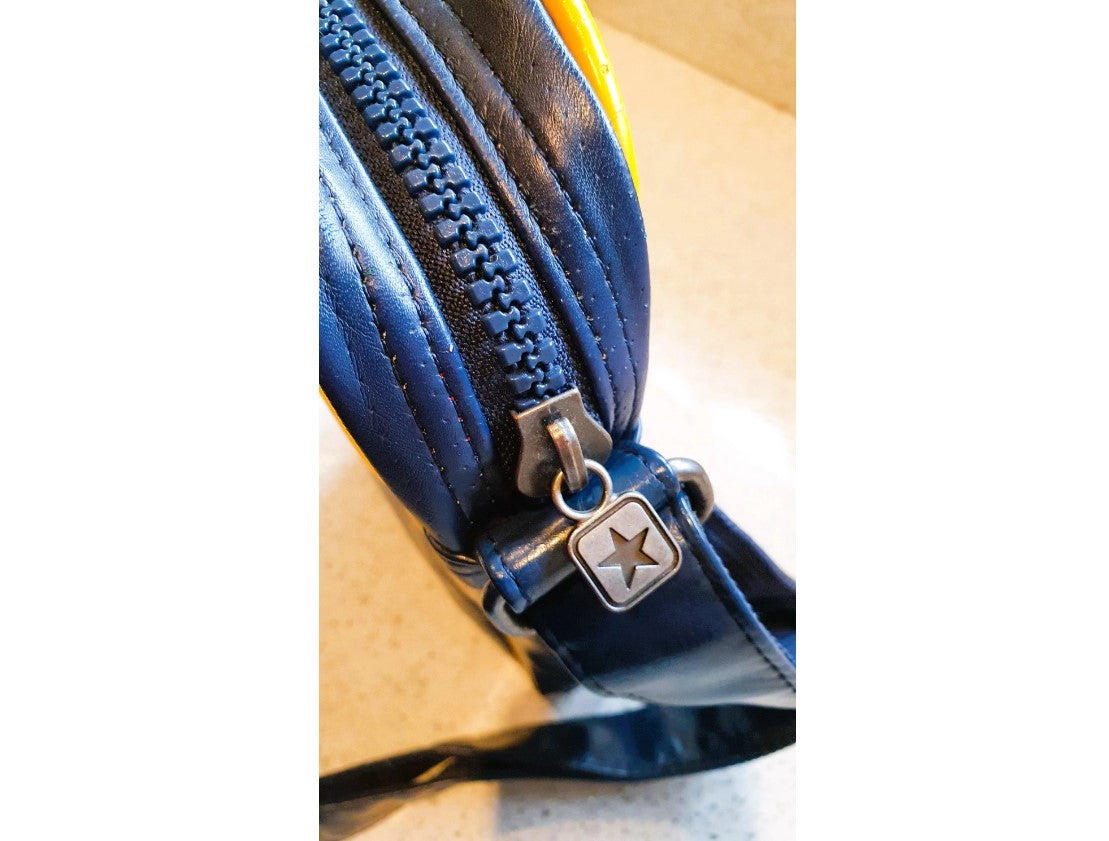 Converse Bag, Vintage Converse Cross Body Bag, Converse shoulder Bag, Blue and Yellow, Very Good Condition