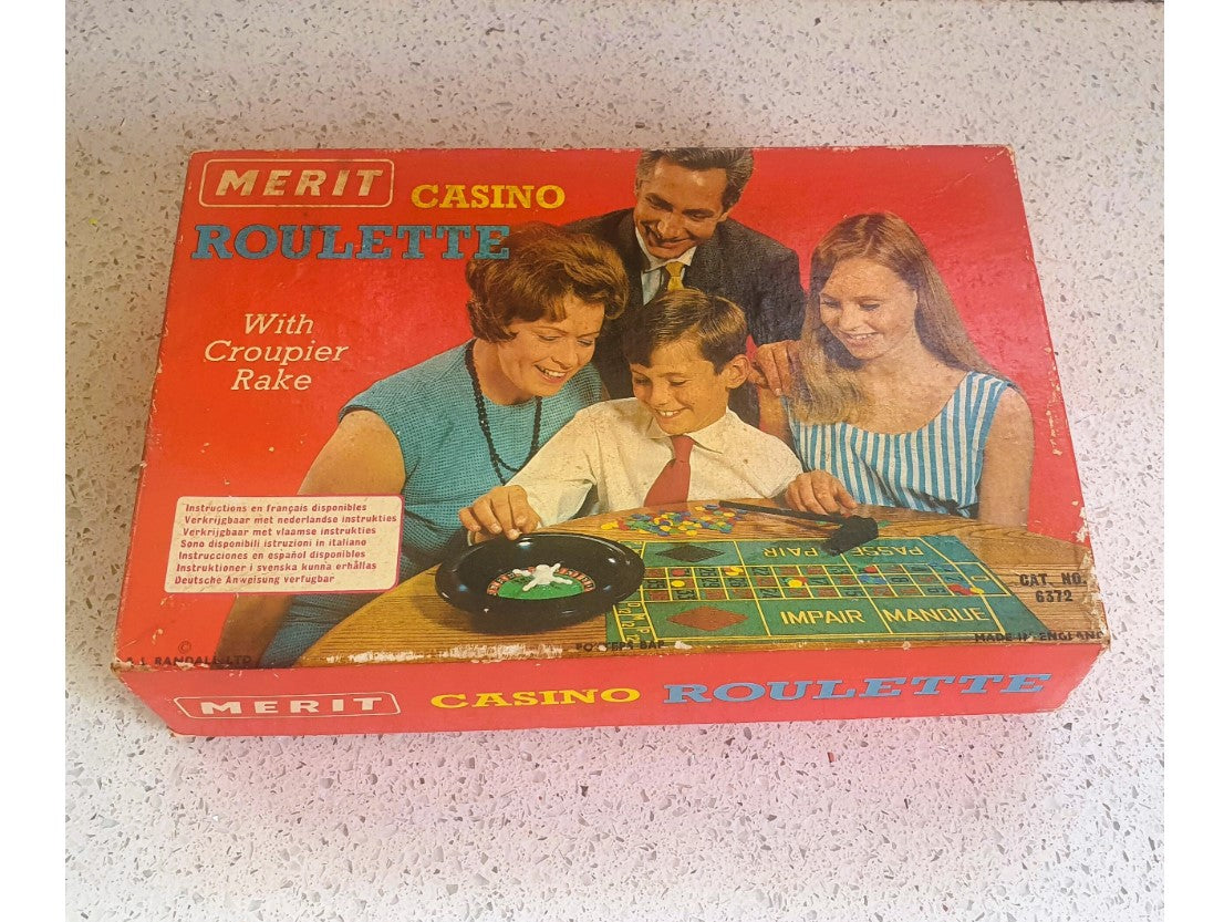 Vintage, Merit Casino Roulette Set, Complete, Original Box, Boxed, Roulette Wheel, Vintage, 70s, 80s