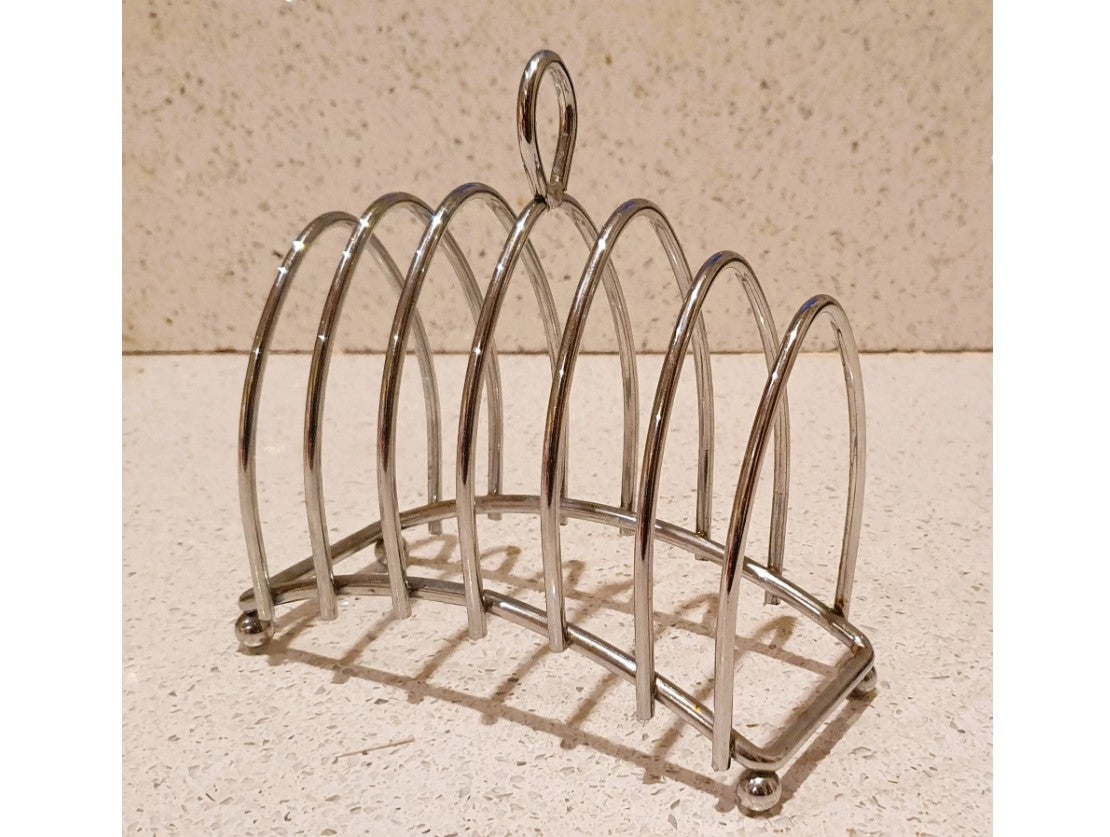 Chrome plated Art Deco Style Toast Rack, Rounded, Simple, Excellent condition