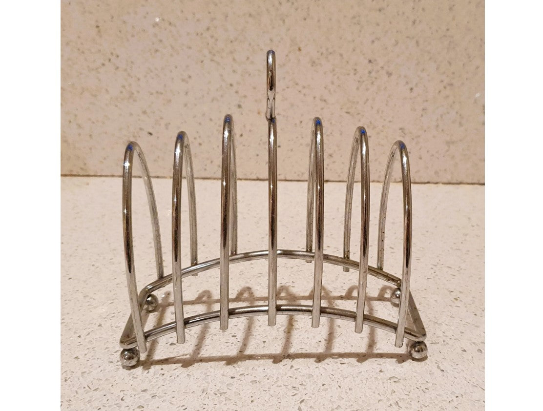 Chrome plated Art Deco Style Toast Rack, Rounded, Simple, Excellent condition
