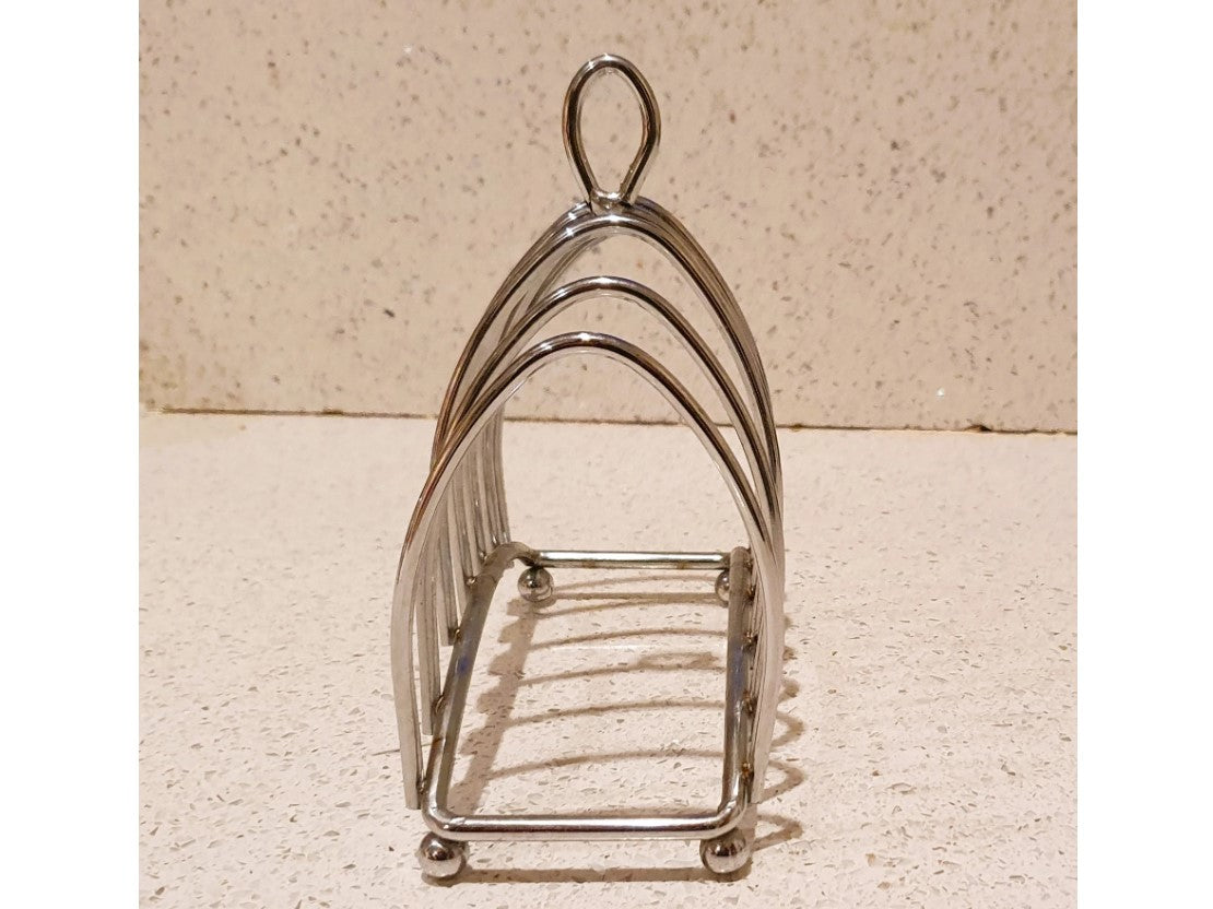 Chrome plated Art Deco Style Toast Rack, Rounded, Simple, Excellent condition