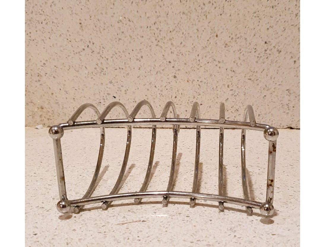 Chrome plated Art Deco Style Toast Rack, Rounded, Simple, Excellent condition