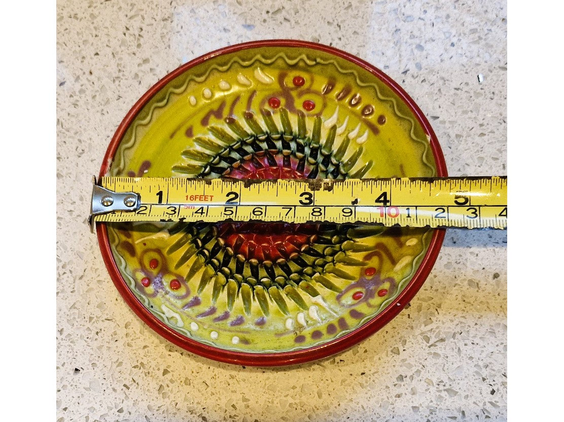 Garlic Grater Plate, Handmade, Hand Painted, Spanish, Ceramic, Bright, Colourful, Very good condition