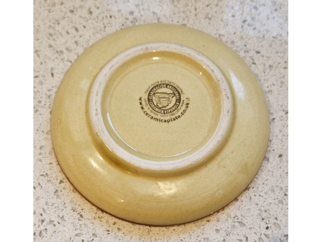 Garlic Grater Plate, Handmade, Hand Painted, Spanish, Ceramic, Bright, Colourful, Very good condition