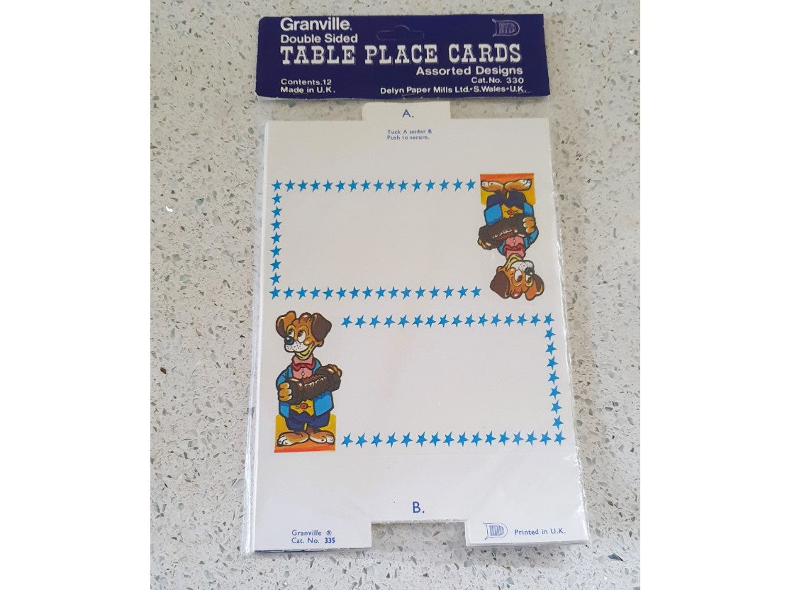 Vintage stationary, kids, 60s, 60s, Place card settings, cards, Original, in original packaging, name cards, place cards, children's, animals