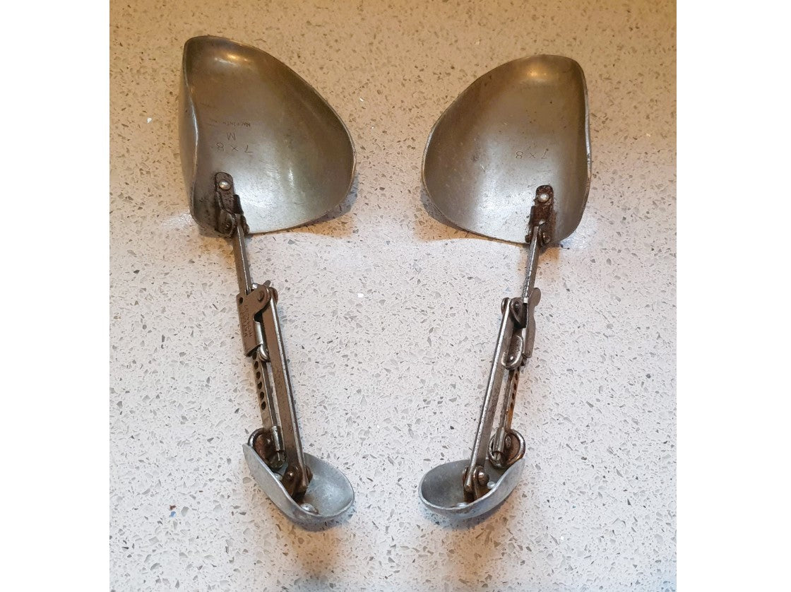 Men's vintage Shoe Trees, Dolcian English silver metal shoe tree, shoe lasts, Fully Adjustable