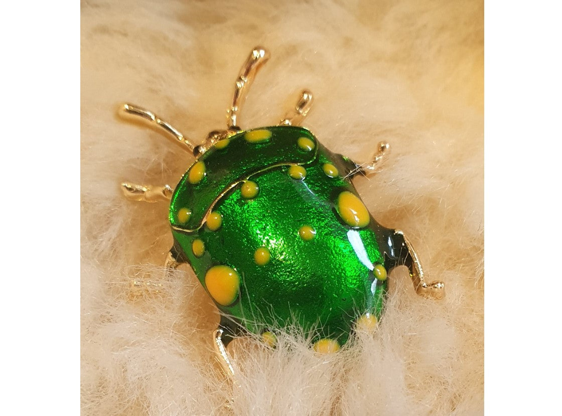 Beetle, Broach, NEW, Insect Jewelery, Quirky, Unusual, Green, Gold
