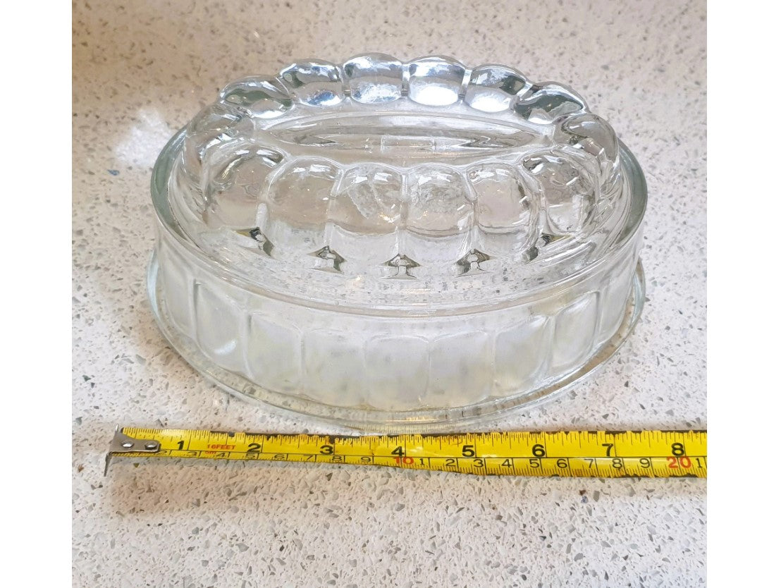 50s Jelly Mould, Vintage, Clear Glass, blancmange Bubble, IMMACULATE